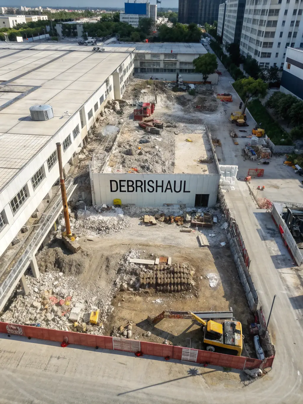 A wide shot of a completed demolition project by Bhadeya Technical Services L.L.C., showcasing a clean and cleared site ready for the next phase of construction.